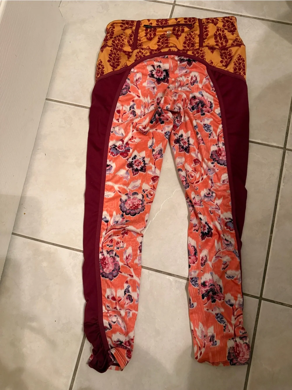 Free People Movement Free Love Side-Stripe Leggings, gorgeous colorway, sz M,guc